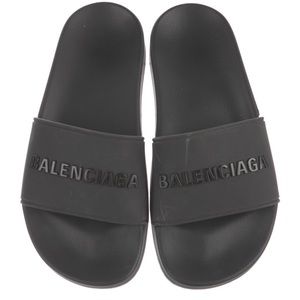 Authenticated Balenciaga rubber slides, size 5